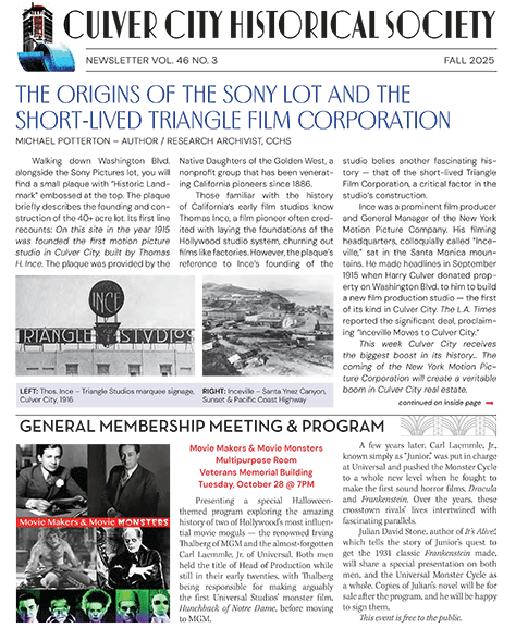 CCHS Fall 2025 Newsletter Cover