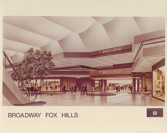 1975 Rendering of the Broadway at Fox Hills Mall Interior