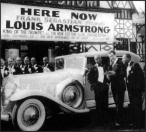 Frank Sebastian welcoming Louis Armstong to the Cotton Club May 1930