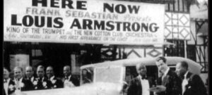 Frank Sebastian welcoming Louis Armstong to the Cotton Club May 1930