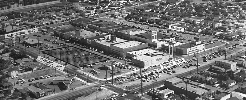 1962 aerial shot of Culver Center, taken for a study conducted by the Culver City Planning Department