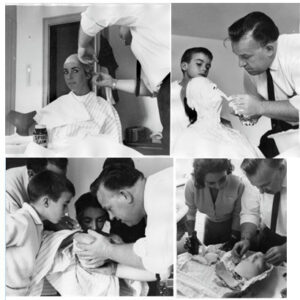 Pictures of Elizabeth Taylor getting her mask created.