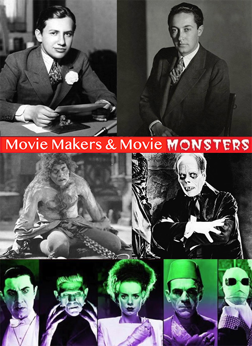 Movie Makers & Movie Monsters, images of 2 movie makers and 7 movie monsters