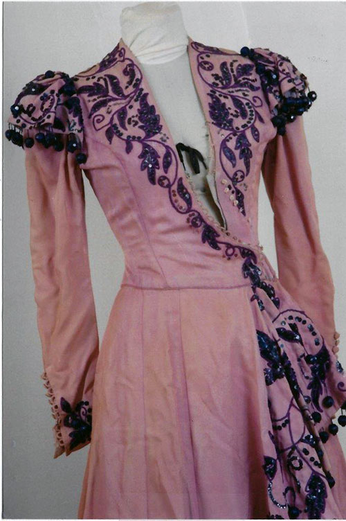Pink MGM Dress with Purple Beading and Sequins Detail