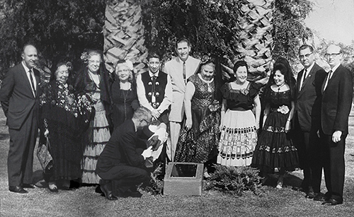 Black and white photo of the Seven Families