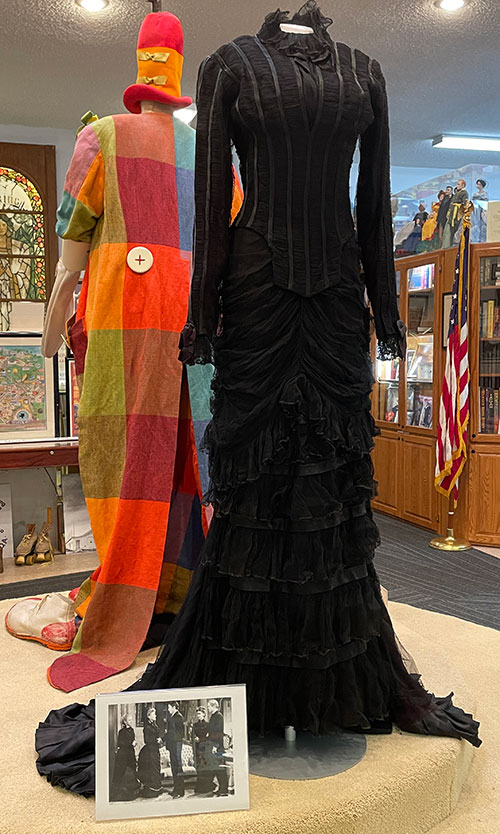 CCHS Exhibit October 2025 MGM Costume black taffeta dress worn by Jessica Tandy in “The Valley of Decision”, 1945