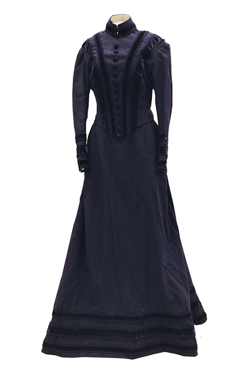 MGM collection navy blue wool full-length dress